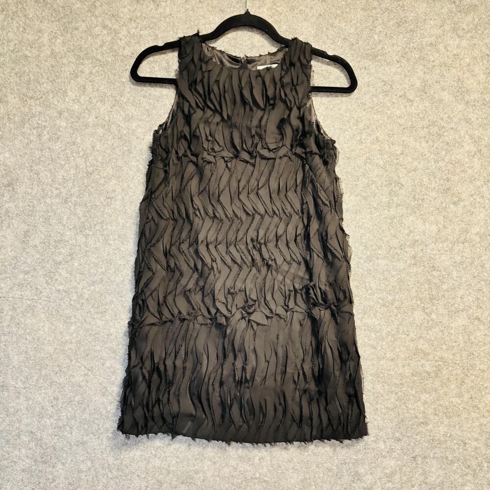 Milly Minis Dress Girls Size 14 Black Sleeveless Textured Chiffon Party USA